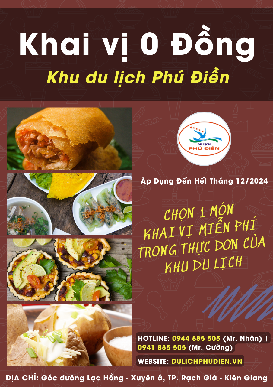 Món khai vị 0Đ tại du lịch Phú Điền